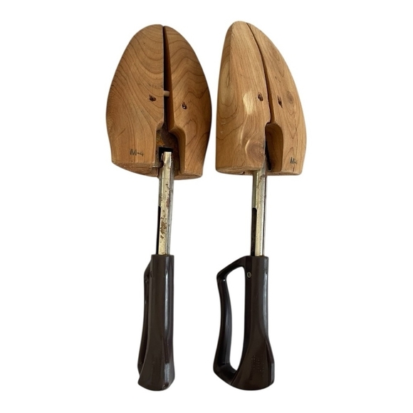 Wooden Shoe Tree Vintage Brown Handle Shoe Keeper Travel Tree Medium 4 - Picture 4 of 5